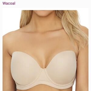 Wacoal Bra Womens 38DD Beige Red Carpet Convertible Strapless Underwire